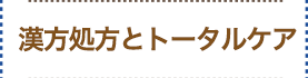 漢方処方とトータルケア