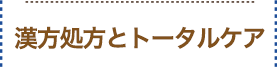 漢方処方とトータルケア