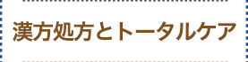 漢方処方とトータルケア
